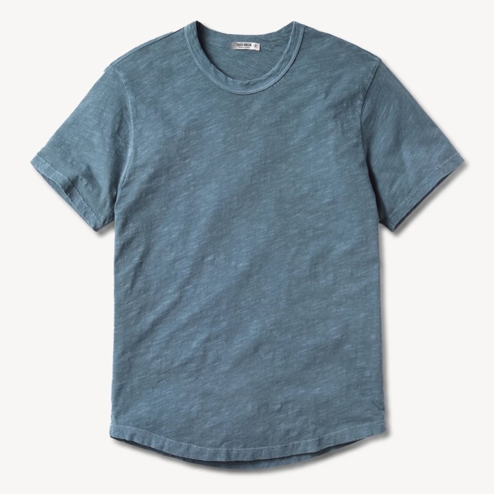 Buck Mason Slub Short Curved Hem Tee In Venice‎ Wash